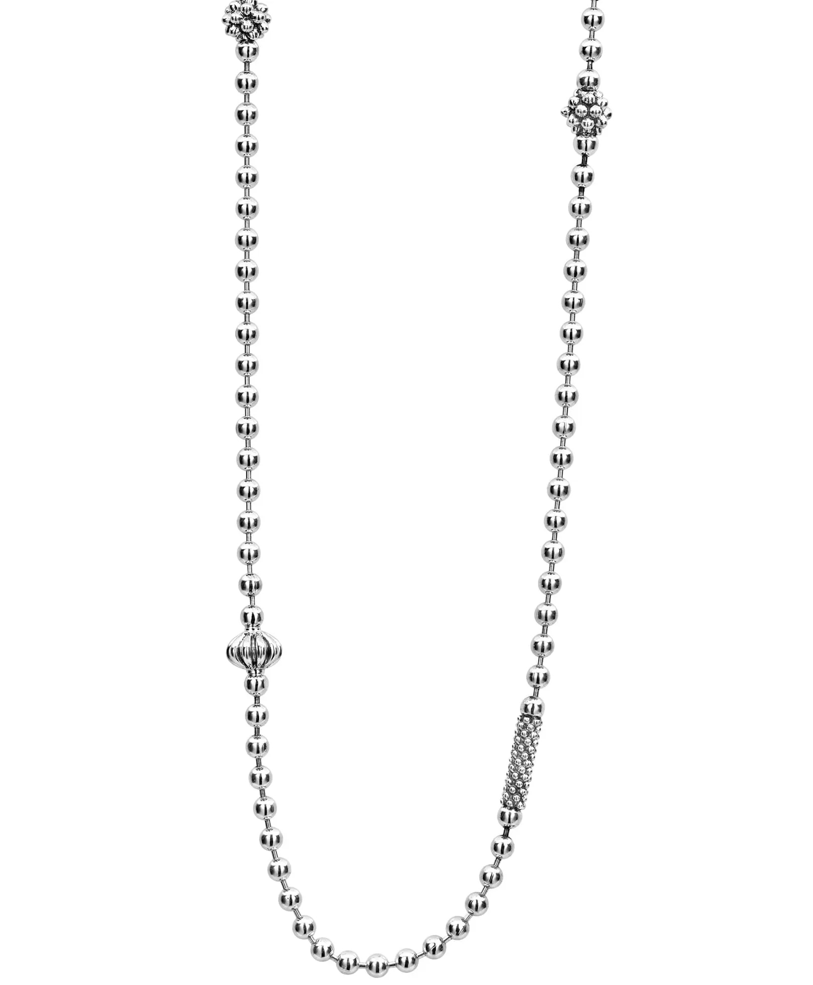 LAGOS Caviar Icon Silver Beaded Necklace