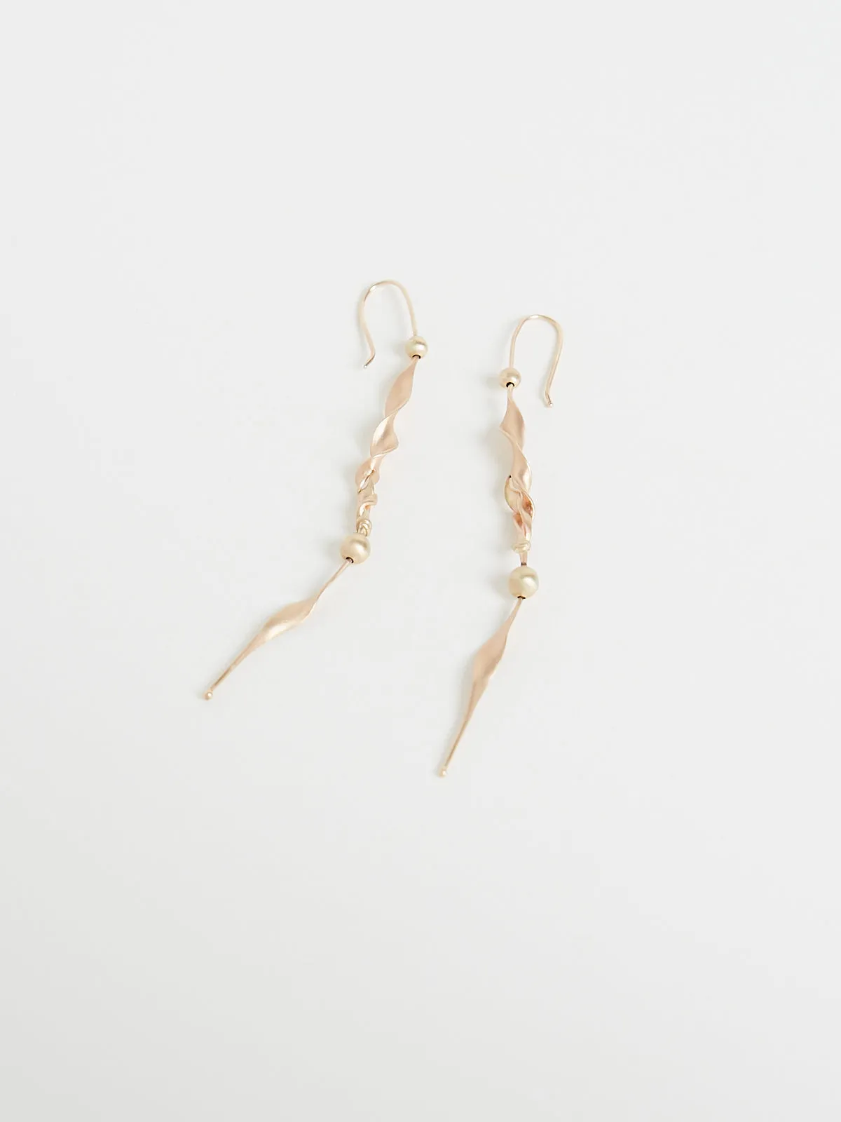 Large Seaweed Earrings in 18k Yellow Gold