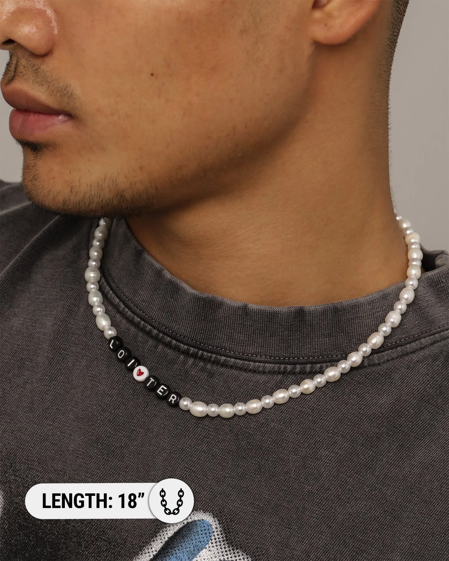 Loiter Beaded Pearl Necklace White/Black