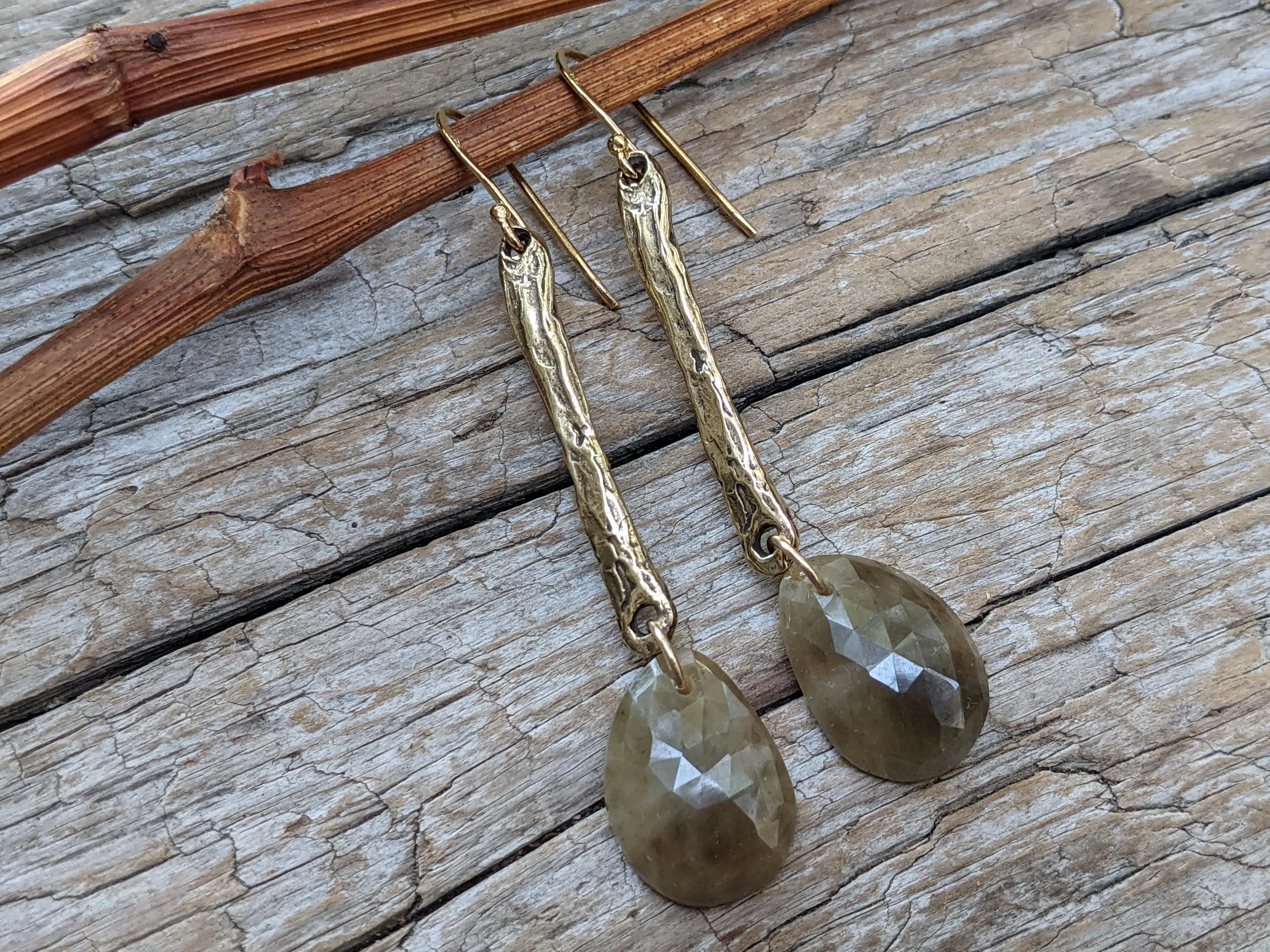 Long Yellow Sapphire Earrings