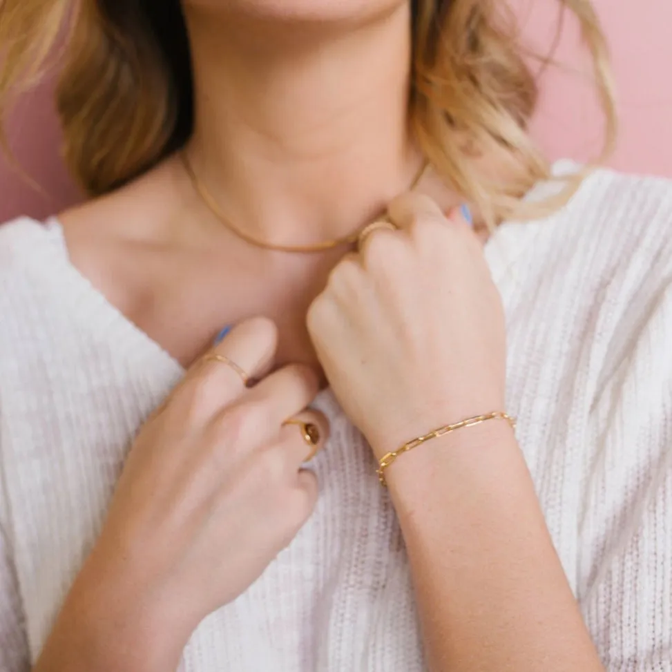 Madeline Gold Filled Paperclip Bracelet