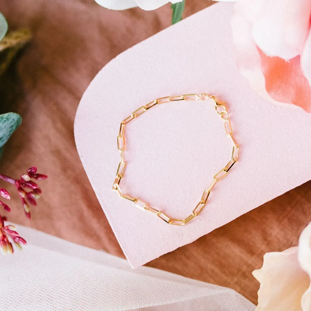 Madeline Gold Filled Paperclip Bracelet