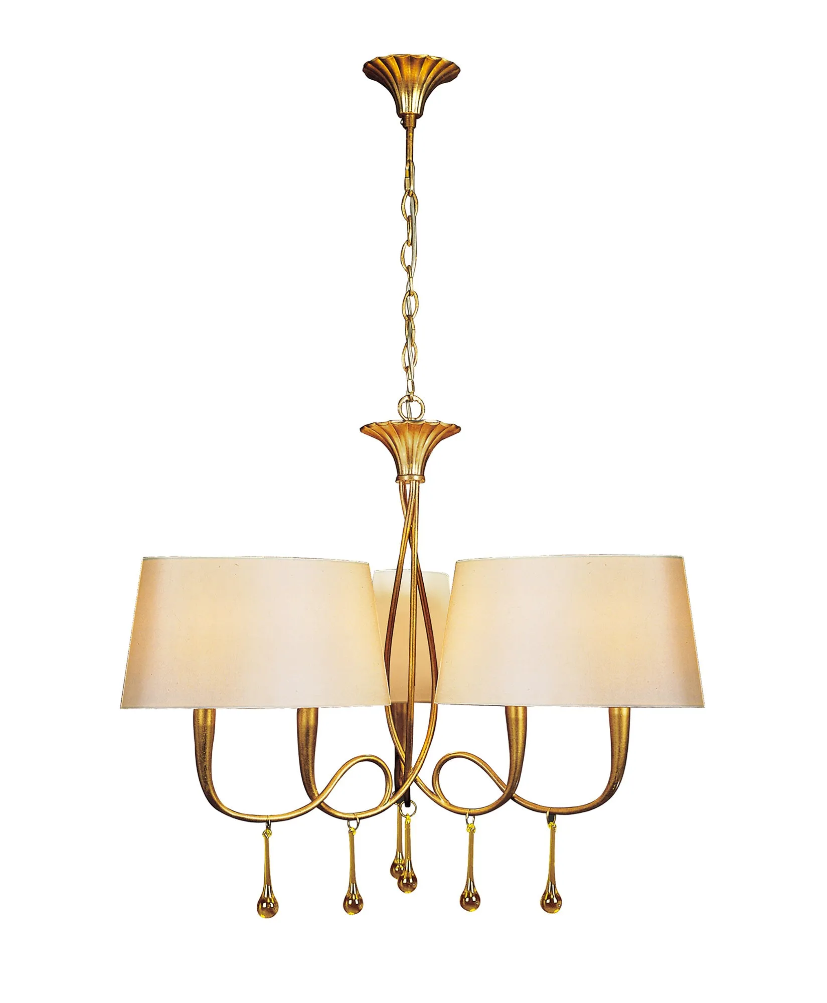 Mantra M0540 Paola Pendant 6 Light Gold Leaf