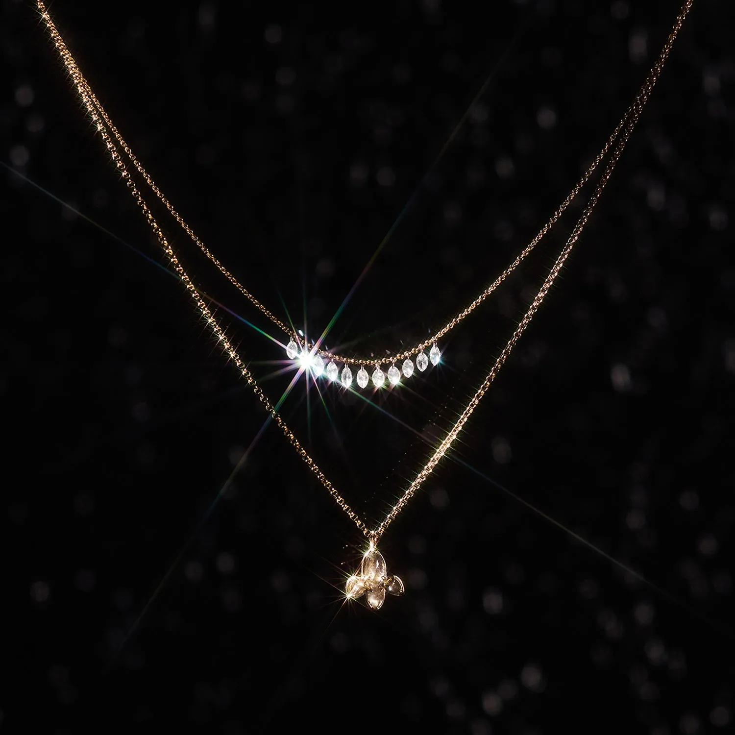 Marquise Eleven Diamond Necklace