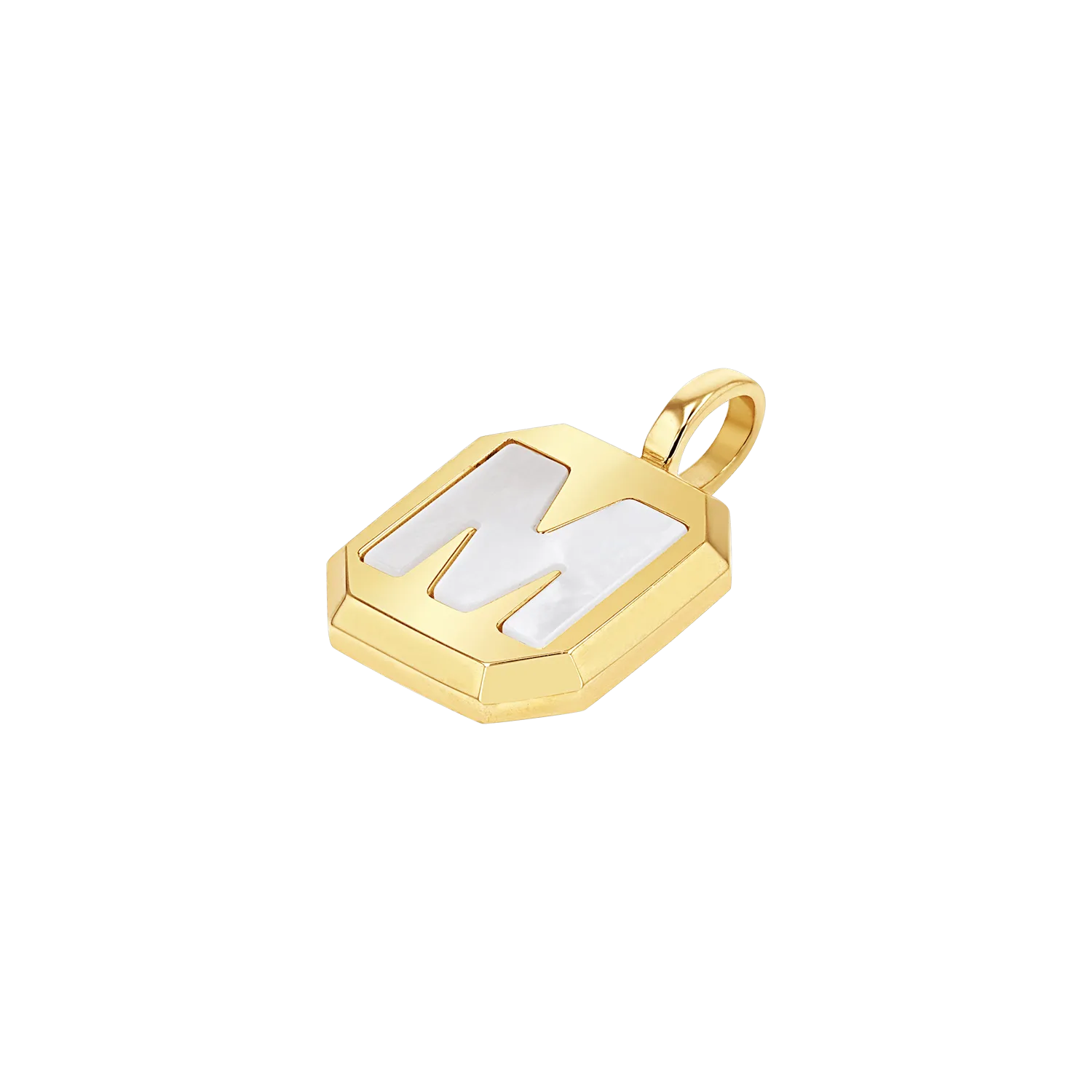 Mega Mother of Pearl Initial Charm