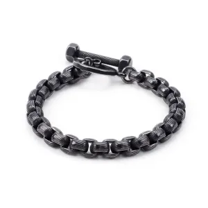 Men's Fitness Steel Dumbbell Bracelet - Trendy Jewelry for Sports Enthusiasts