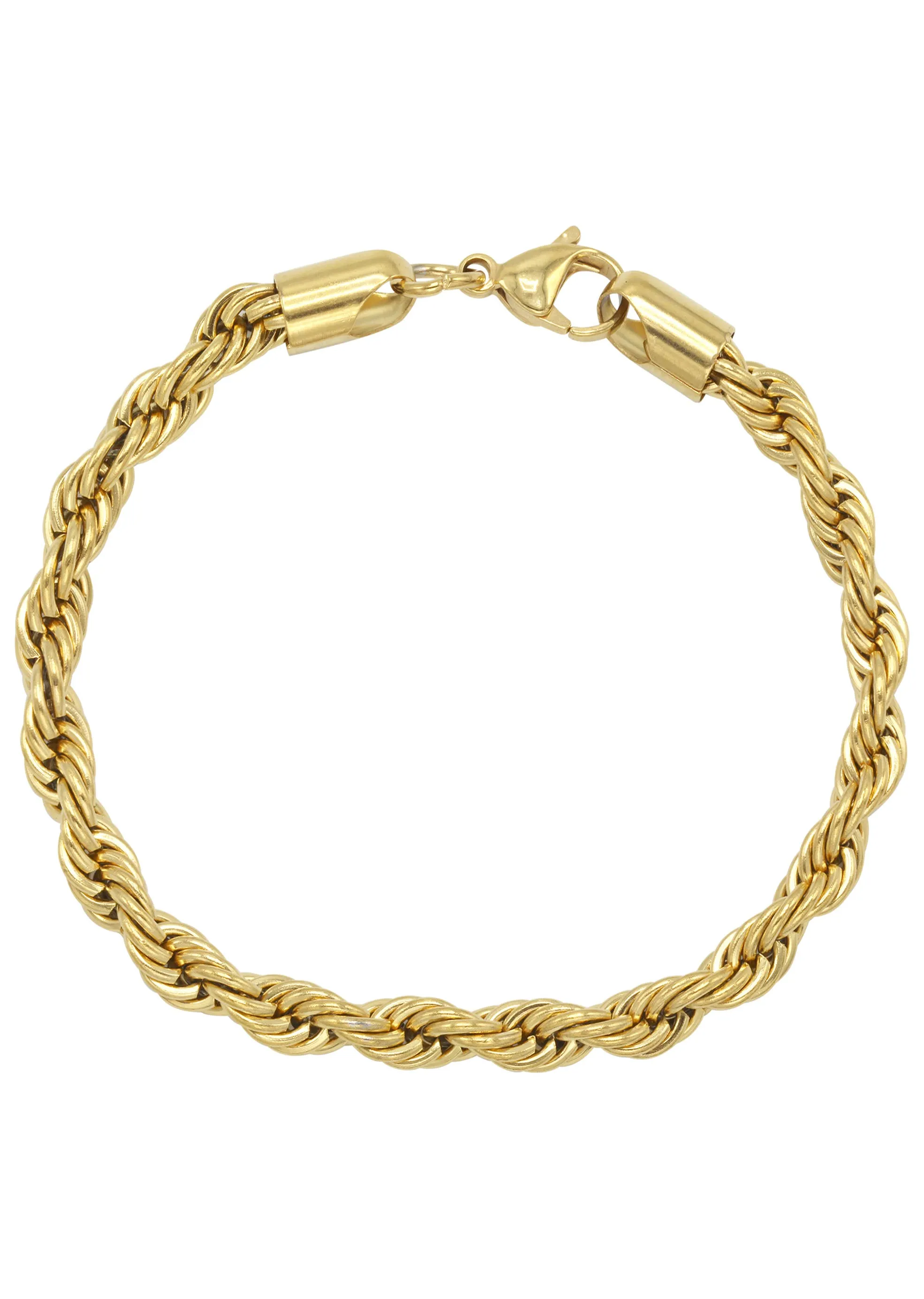 Mens Gold Solid Rope Bracelet