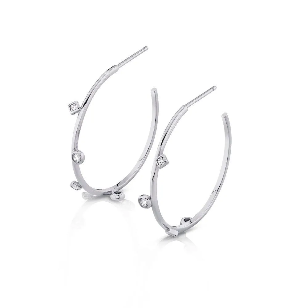 Mixed Shape Bezel Hoops