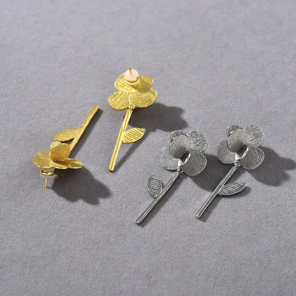 Modern Vintage Dynamic Oversized Flower Earrings