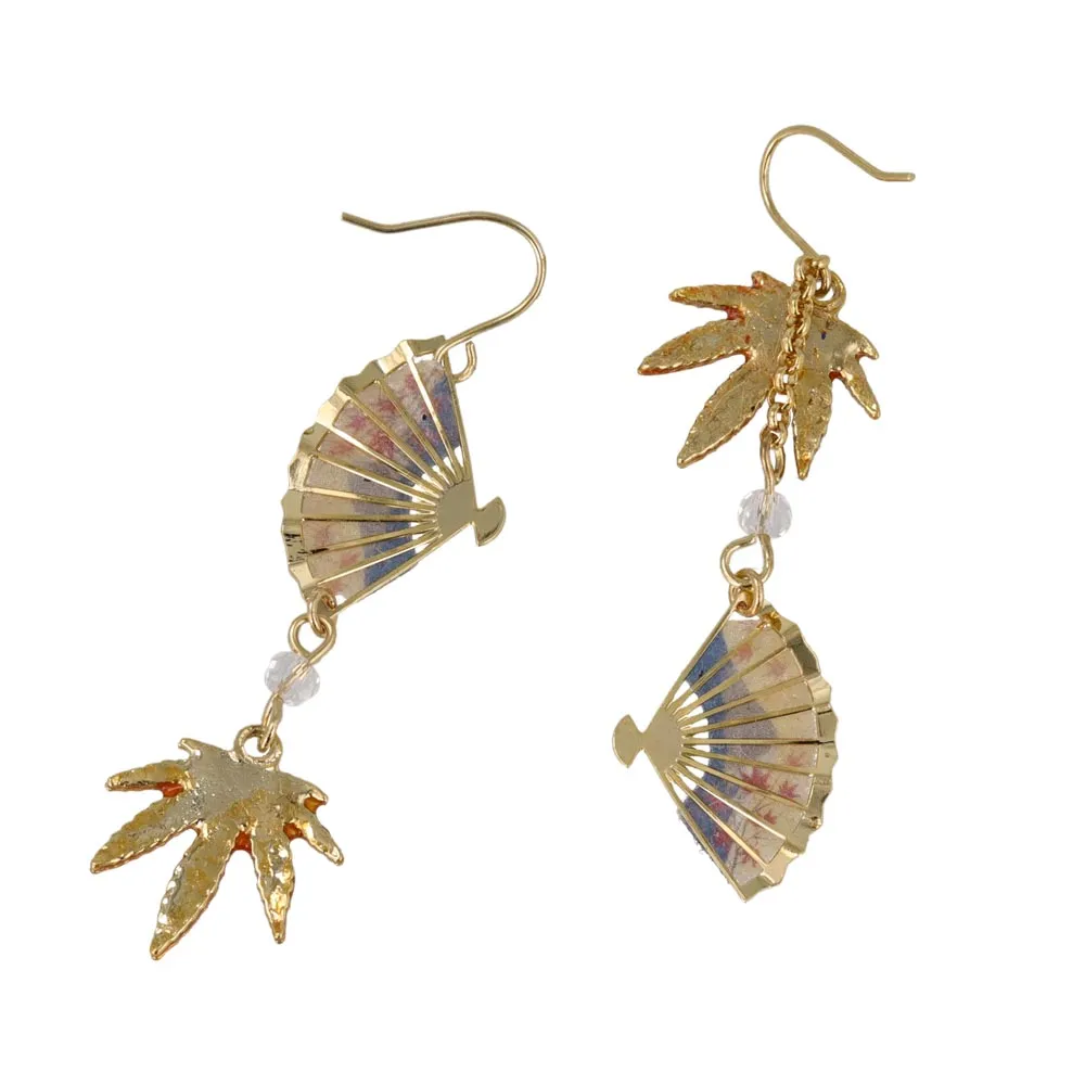 Momiji and Sensu Fan Earrings