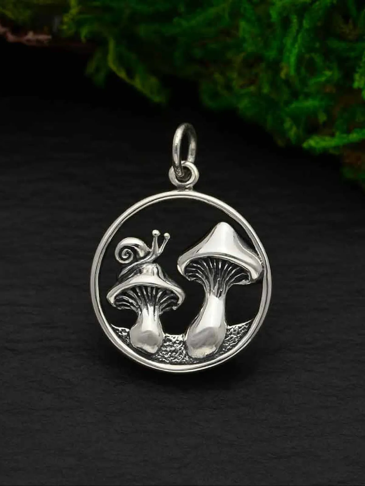 Mushrooms & Snail Necklace