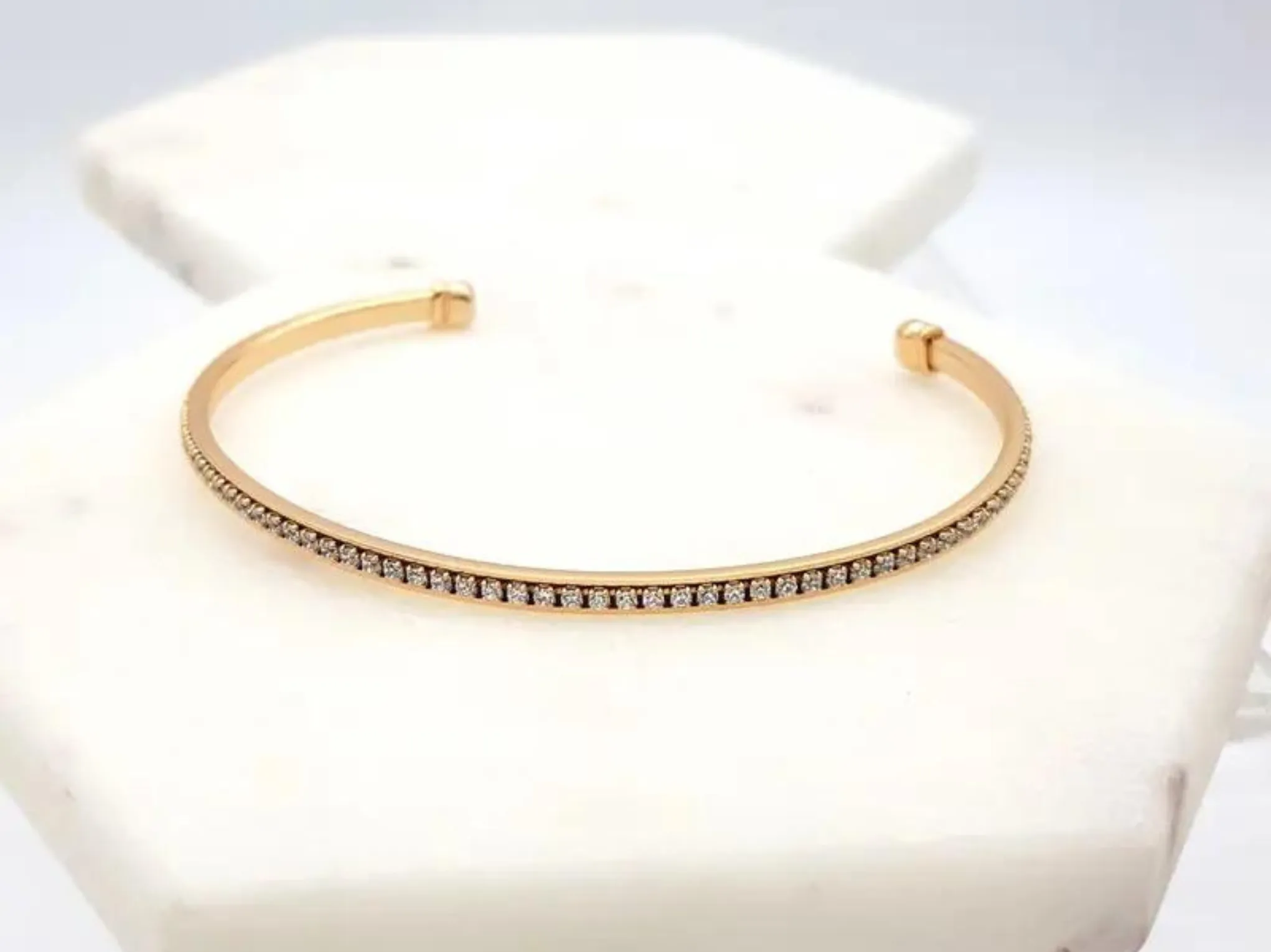 Natalia - Simple Crystal Bridal Bangle Bracelet