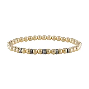 Nathan & Moe Gold Bead and Pavé Rondel Bracelet