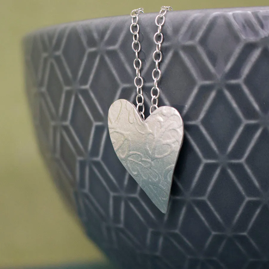 Oak Silver Heart Pendant