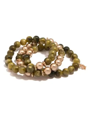 Olive Iris Beaded Bracelet Set