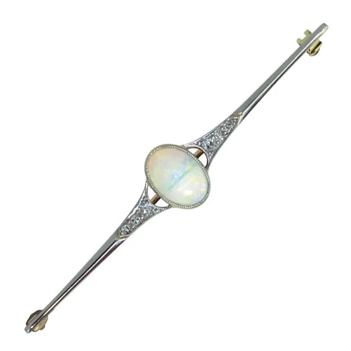 Opal & Diamond Brooch