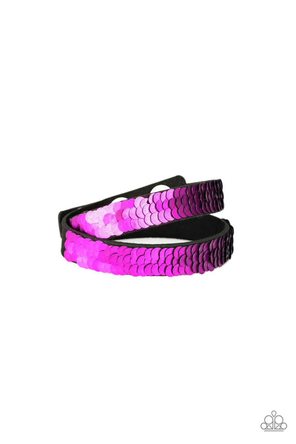 Paparazzi Accessories  - Under The SEQUINS #B66 Case 1 - Purple/Blue Bracelet