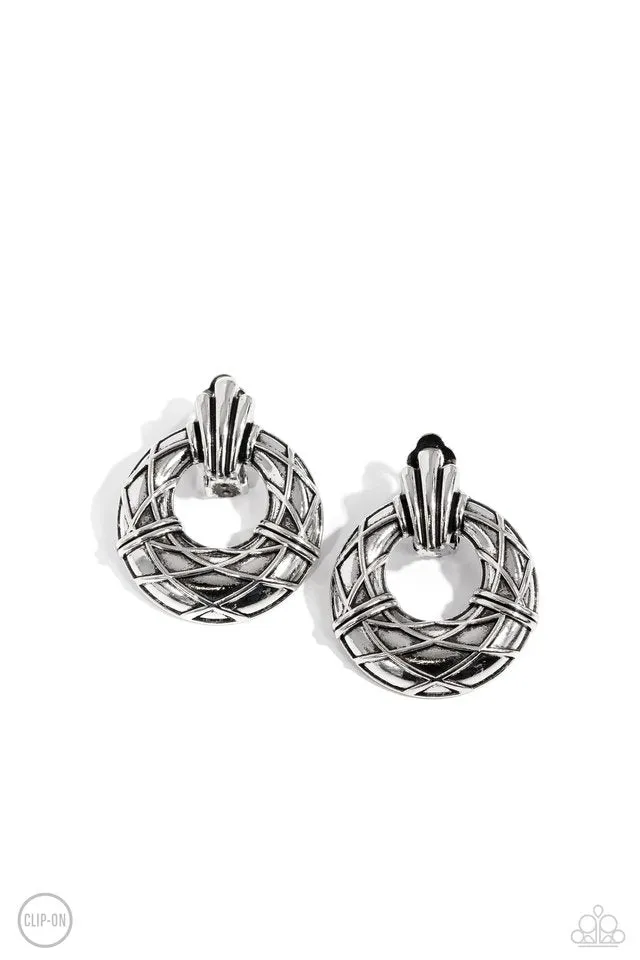 Paparazzi Earring ~ Metro Voyage - Silver