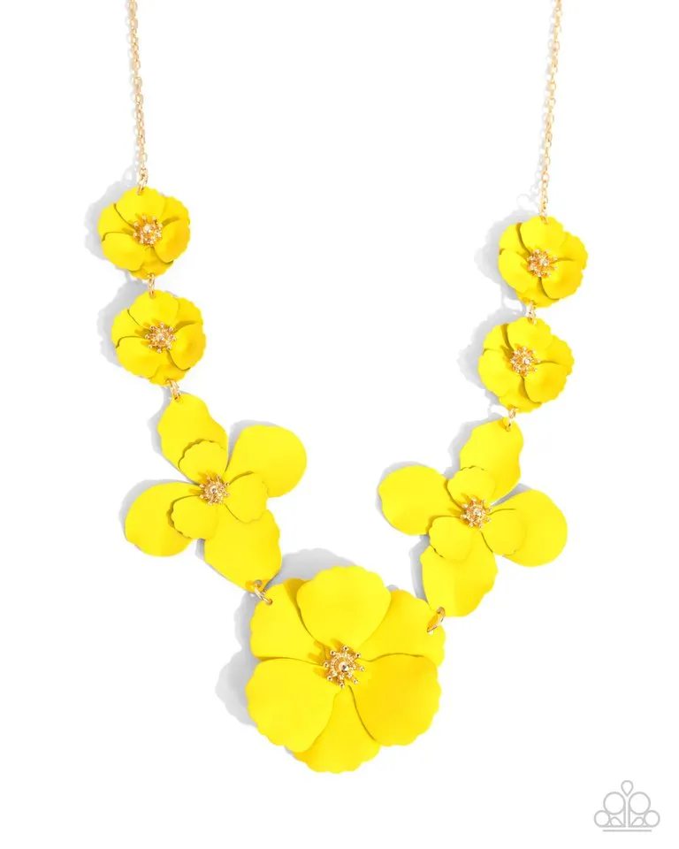 Paparazzi Necklace ~ Arranged Aria - Yellow