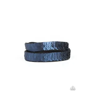 Paparazzi Under The SEQUINS - Blue  Double Wrap Bracelet