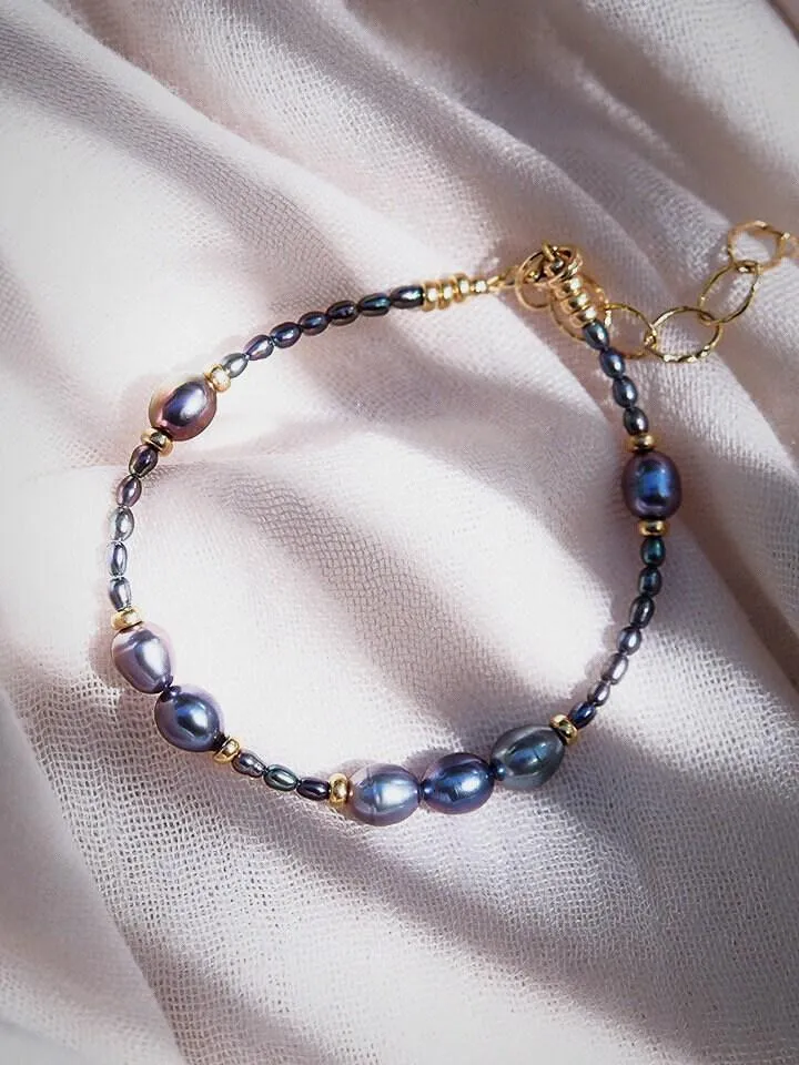 Peacock Pearl Bead Bracelet - Hiwahiwa