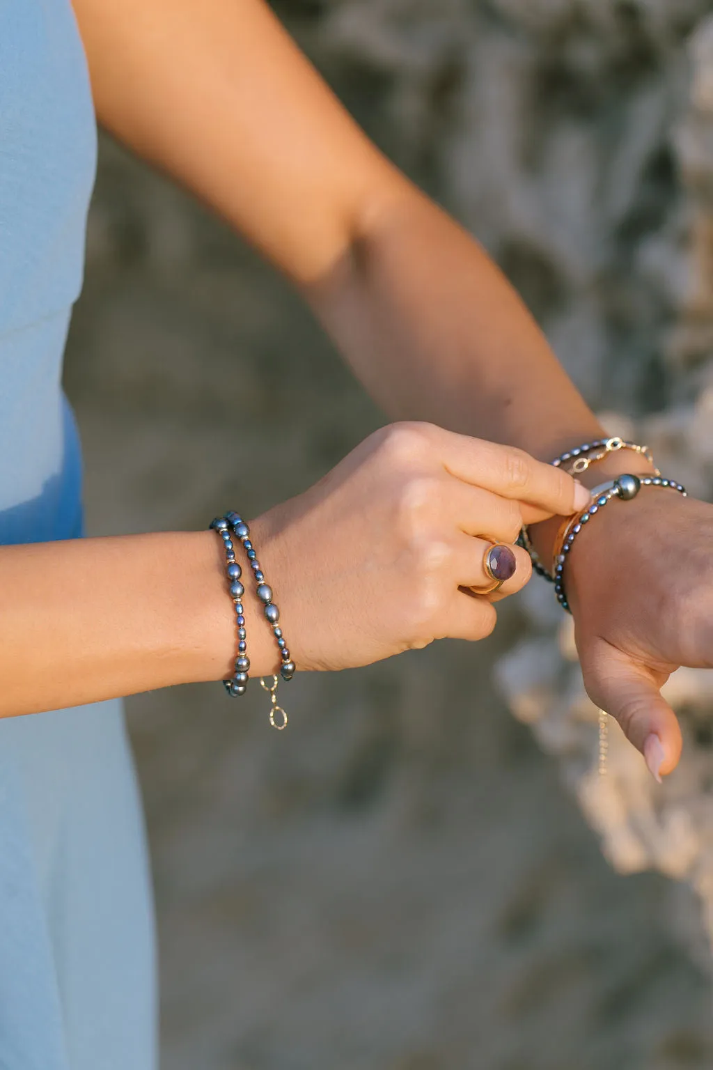 Peacock Pearl Bead Bracelet - Hiwahiwa