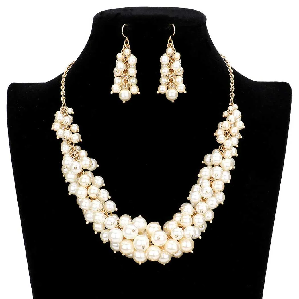 Pearl Cluster Necklace