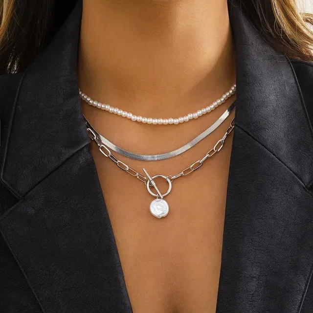 Pearl Layered Elegance Necklace