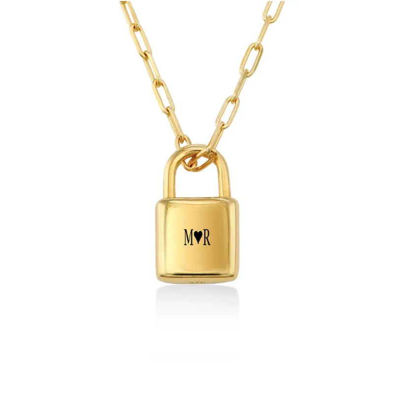 Personalized Lock Pendant Necklace