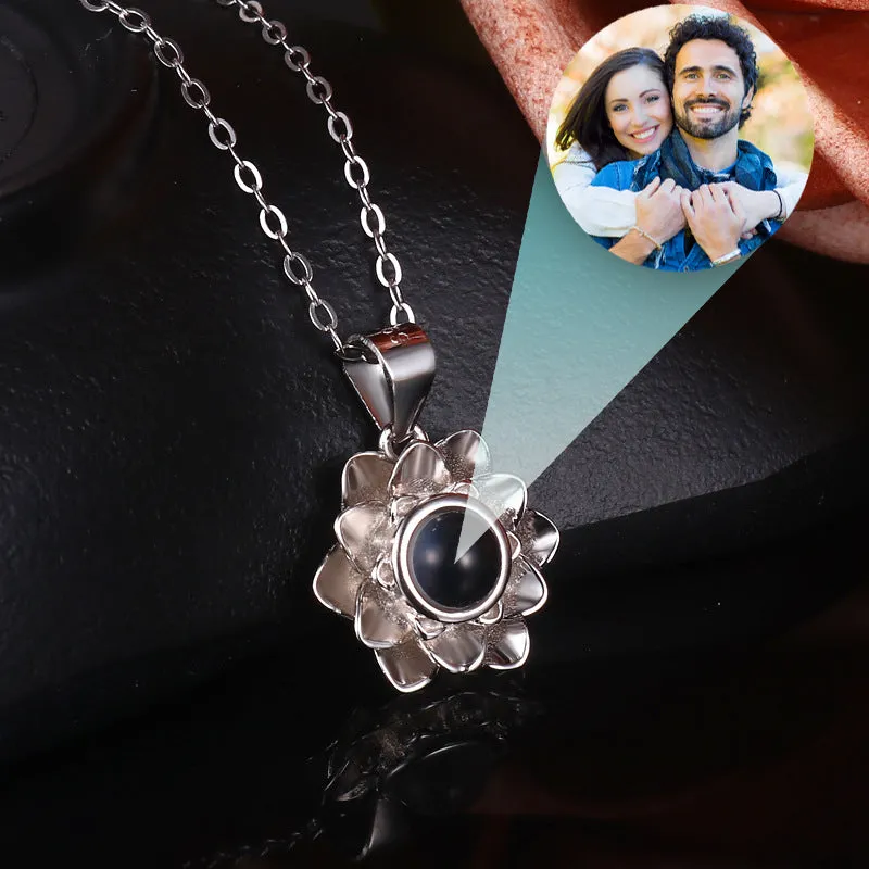 Personalized Photo Projection Flower Pendant