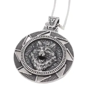 Personalized Retro Direwolf Men's Pendant in Titanium Steel for European and American Style