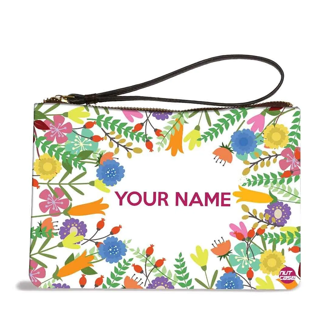 Pouch Bag For Women - Multicolor Flowers