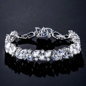 "Jessica" - Cubic Zirconia Bridal Bracelet - Available in Silver, Rose Gold and Yellow Gold