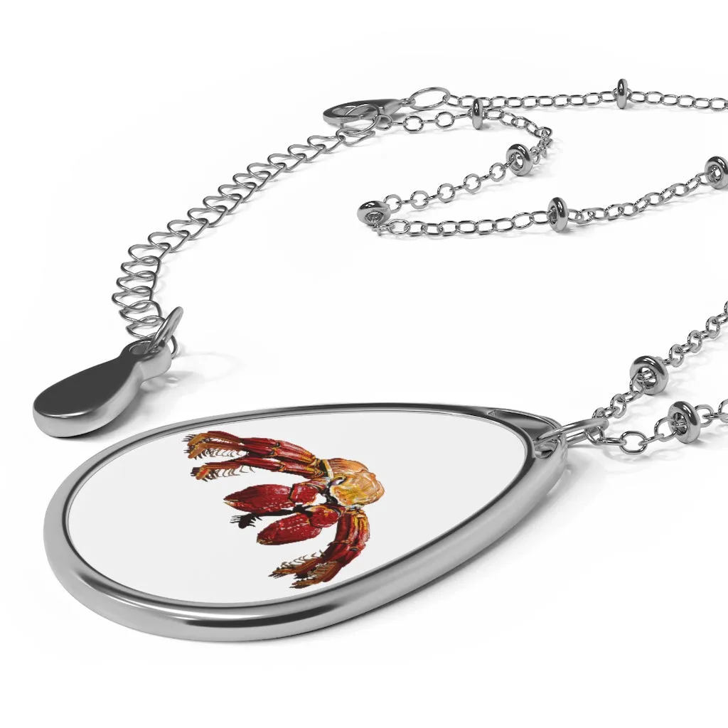 Red Crab Oval Necklace