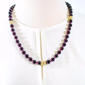 Red Garnet Gemstone With Charm Ascent Women's Necklace