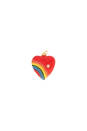 Red Rainbow Heart Charm