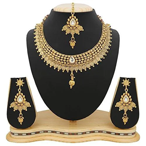 Reeva Gold Plated Combo Of 3 Necklace Earring Set For Women