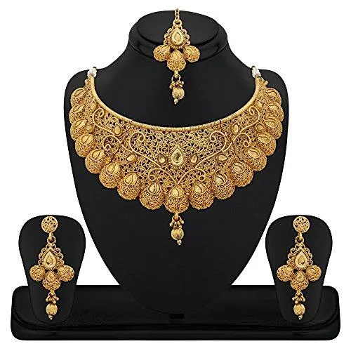 Reeva Gold Plated Combo Of 3 Necklace Earring Set For Women