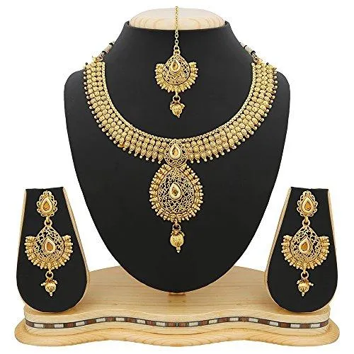 Reeva Gold Plated Combo Of 3 Necklace Earring Set For Women