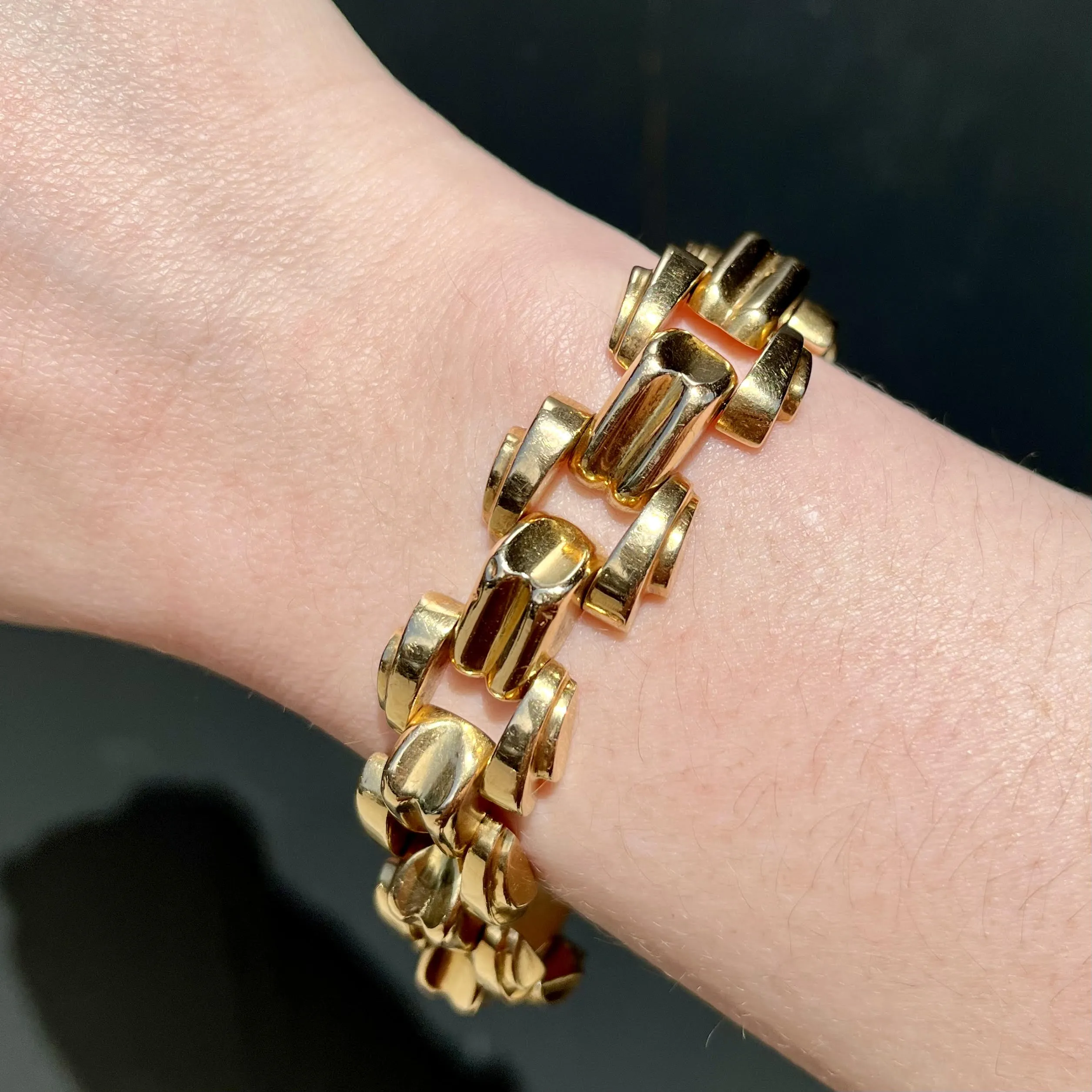 Retro 14K Yellow Gold Link Bracelet