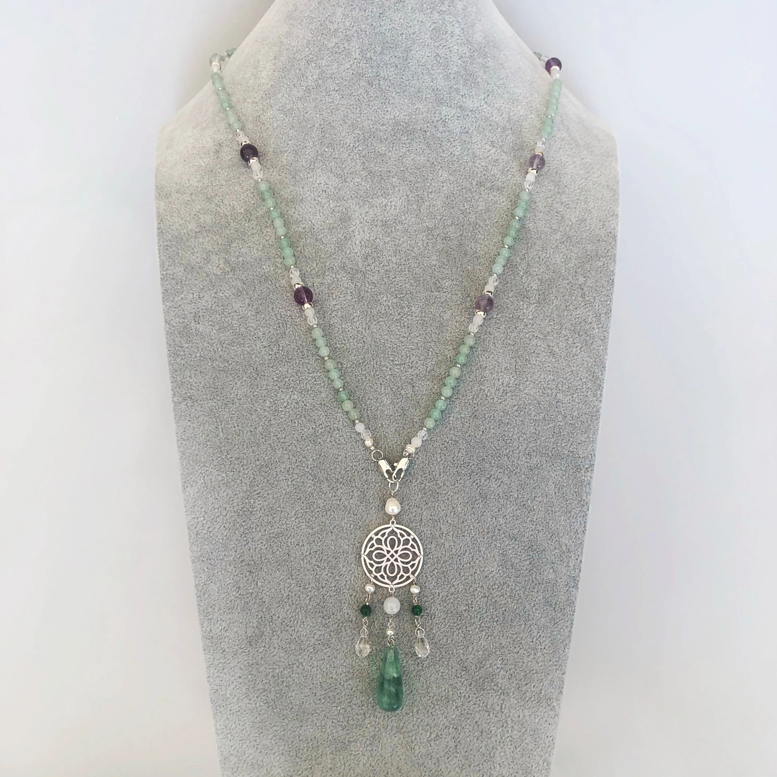 Return to Origin Beaded Aventurine Necklace 28 Inch