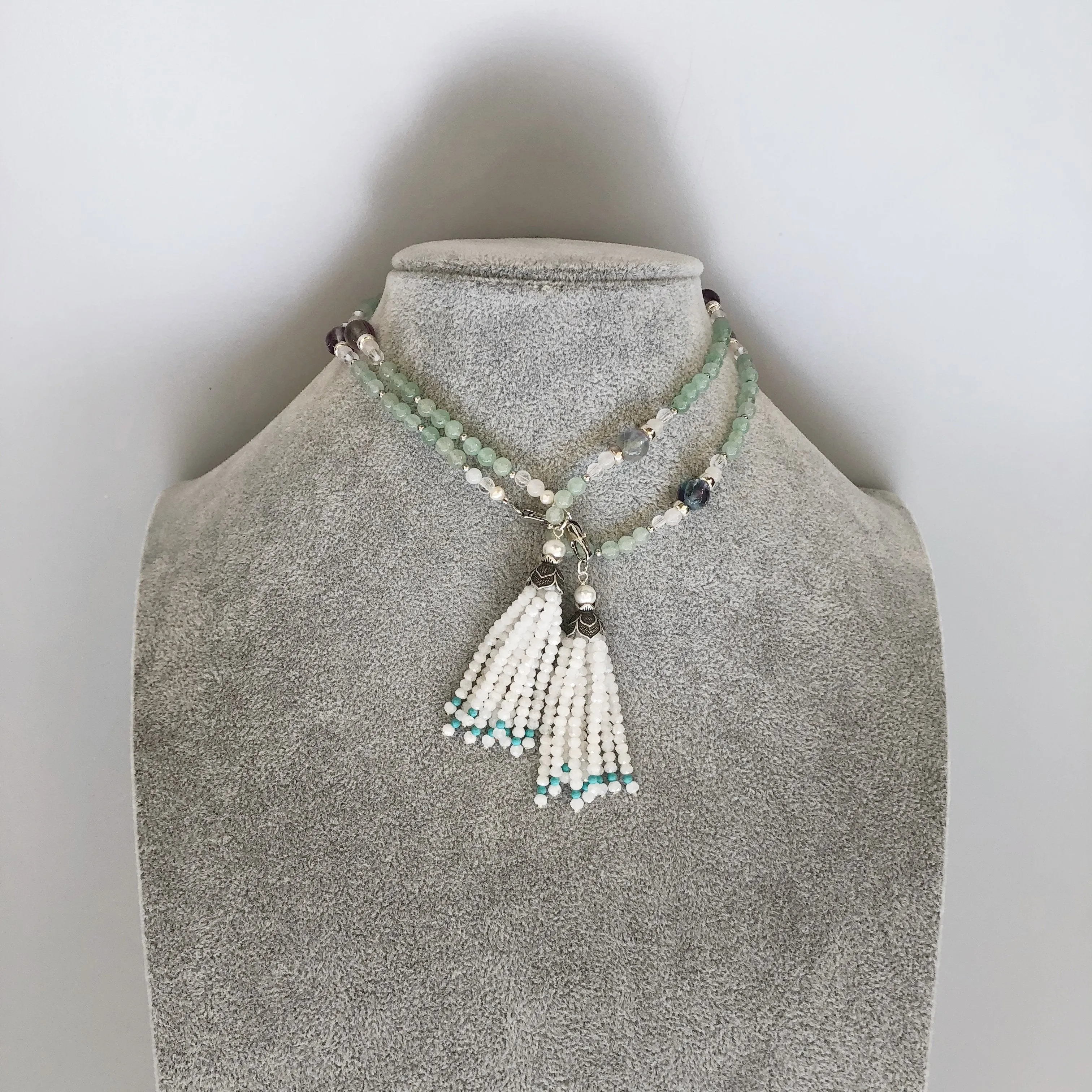 Return to Origin Beaded Aventurine Necklace 28 Inch