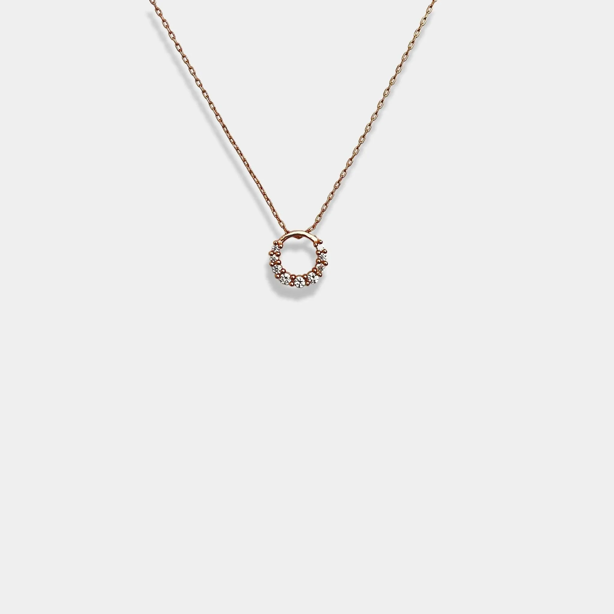 rose gold Graceful Orbit Silver Necklace