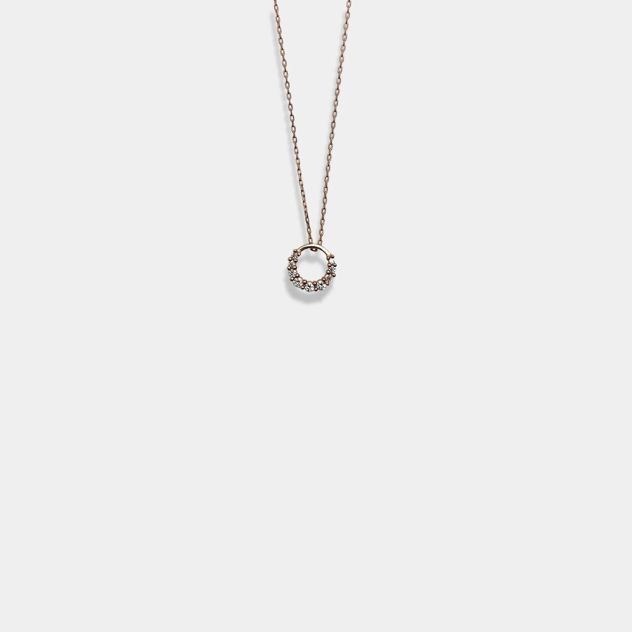 rose gold Graceful Orbit Silver Necklace