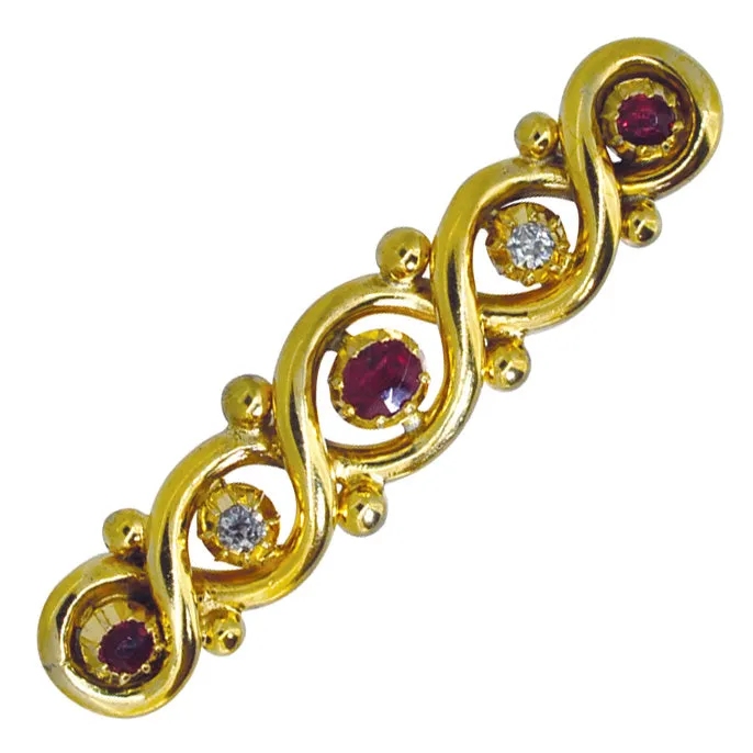 Ruby & Diamond Brooch