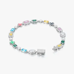 S925 Multi Gemstone Motif Bracelet