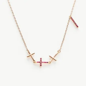 Sideways Crosses Chain Necklace