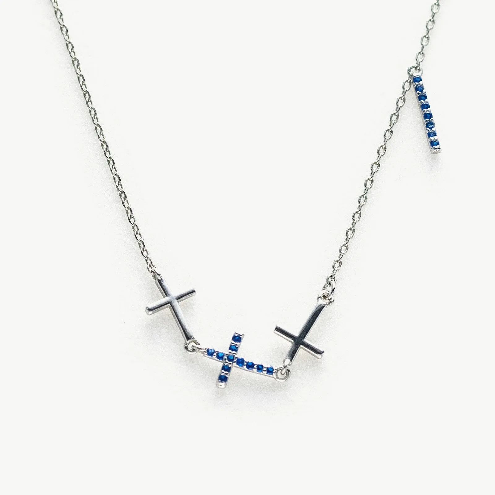 Sideways Crosses Chain Necklace