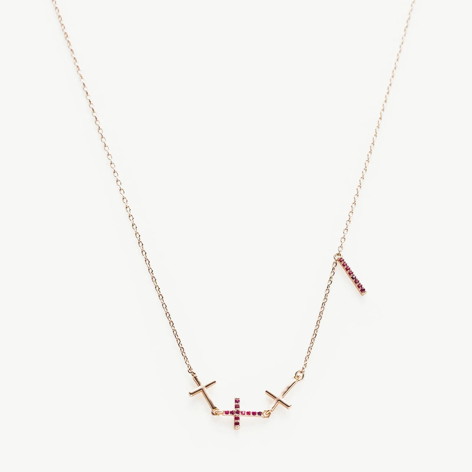 Sideways Crosses Chain Necklace