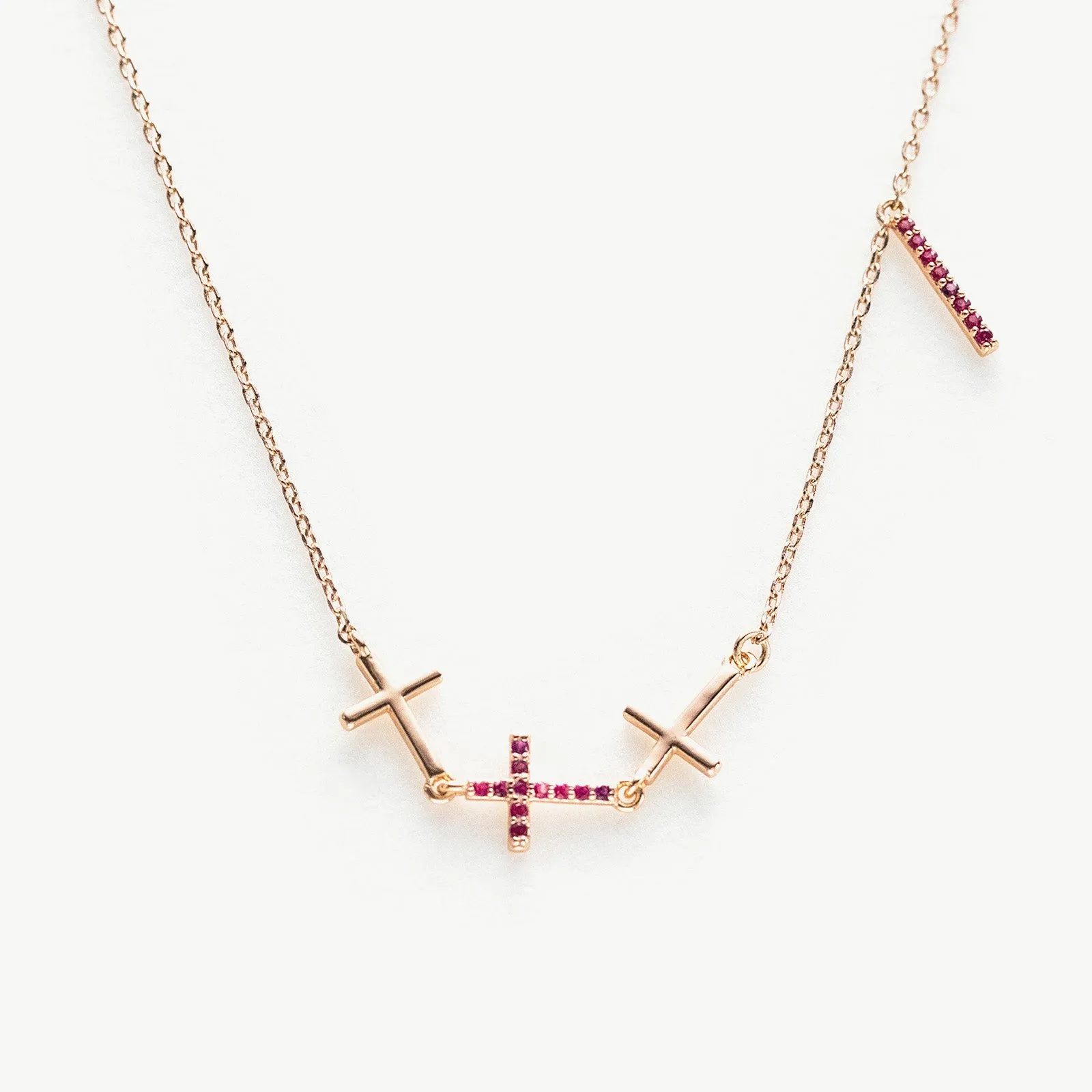 Sideways Crosses Chain Necklace